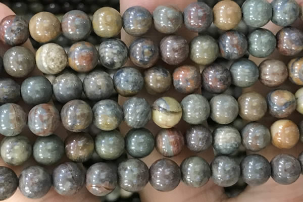 COP1582 15.5 inches 12mm round Australia brown green opal beads