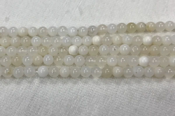 COP1588 15.5 inches 6mm round white opal gemstone beads