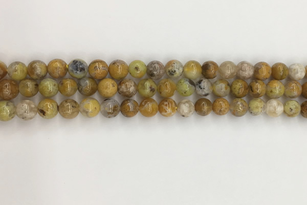 COP1670 15.5 inches 6mm round yellow opal gemstone beads