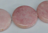 COP168 15.5 inches 30mm flat round pink opal gemstone beads