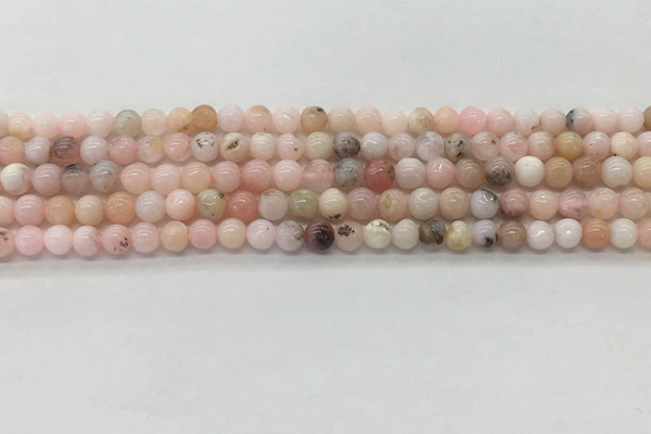 COP1701 15.5 inches 4mm round natural pink opal gemstone beads
