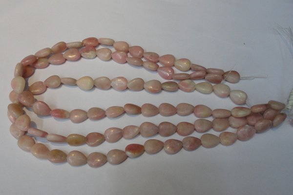 COP171 15.5 inches 10*14mm flat teardrop pink opal gemstone beads