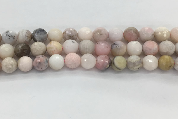 COP1713 15.5 inches 10mm faceted round natural pink opal beads
