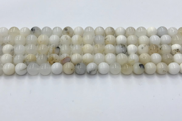 COP1725 15.5 inches 6mm round white opal beads wholesale