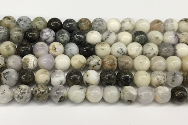 COP1857 15 inches 8mm round white opal beads
