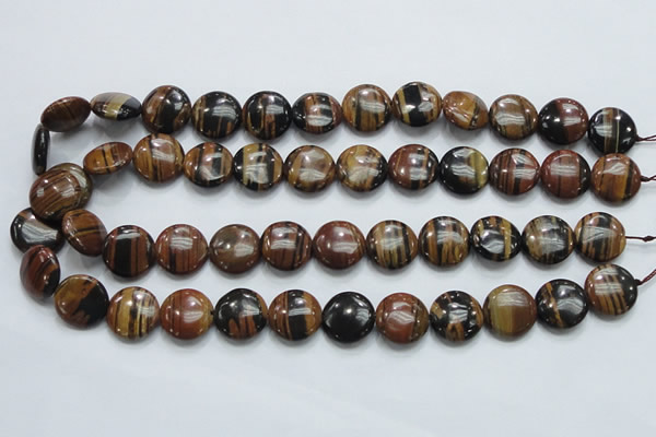 COP212 15.5 inches 16mm flat round natural brown opal gemstone beads