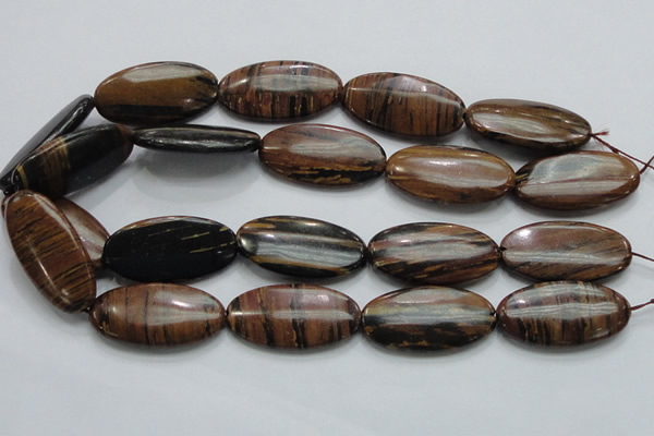 COP218 15.5 inches 20*40mm oval natural brown opal gemstone beads