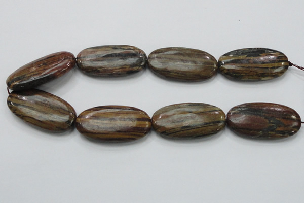 COP236 15.5 inches 25*50mm oval natural brown opal gemstone beads