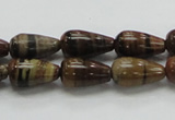 COP237 15.5 inches 8*16mm teardrop natural brown opal gemstone beads