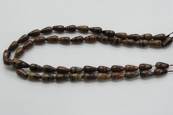 COP237 15.5 inches 8*16mm teardrop natural brown opal gemstone beads