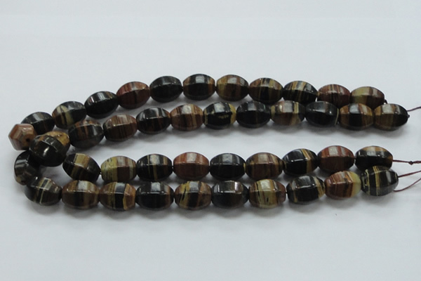 COP240 15.5 inches 13*18mm faceted rice natural brown opal gemstone beads