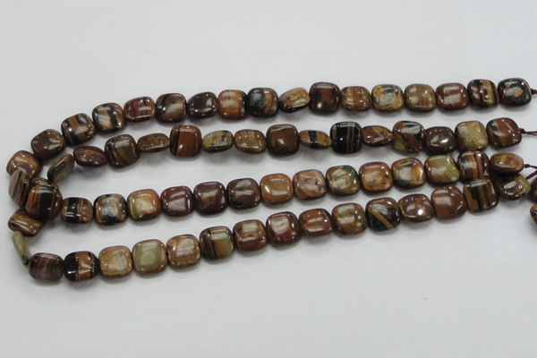 COP243 15.5 inches 12*12mm square natural brown opal gemstone beads