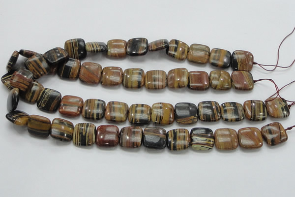 COP245 15.5 inches 16*16mm square natural brown opal gemstone beads