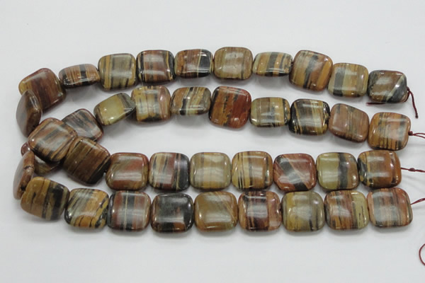 COP247 15.5 inches 20*20mm square natural brown opal gemstone beads