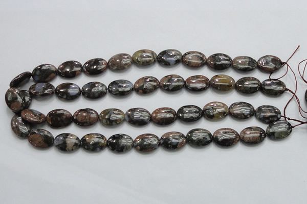 COP254 15.5 inches 13*18mm oval natural grey opal gemstone beads