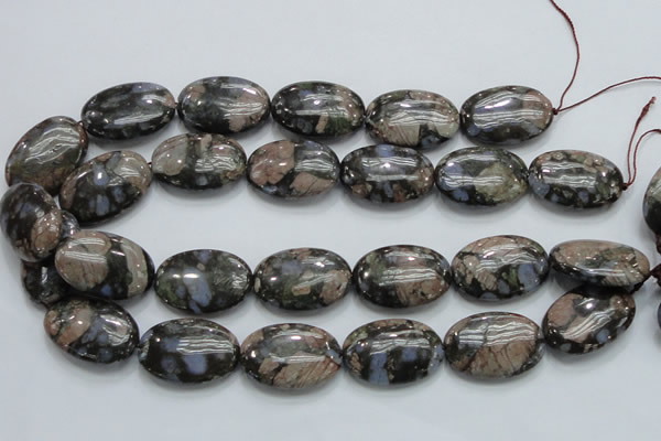 COP257 15.5 inches 20*30mm oval natural grey opal gemstone beads