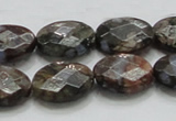 COP260 15.5 inches 13*18mm faceted oval natural grey opal beads