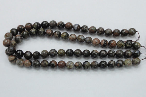 COP267 15.5 inches 12mm round natural grey opal gemstone beads