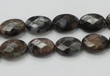 COP273 15.5 inches 10*14mm faceted oval natural grey opal gemstone beads