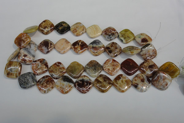 COP325 15.5 inches 20*20mm diamond brandy opal gemstone beads wholesale
