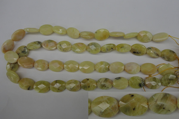 COP343 15.5 inches 13*18mm faceted oval yellow opal gemstone beads