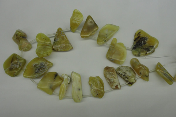 COP349 Top-drilled 12*22mm – 30*44mm freeform yellow opal gemstone beads