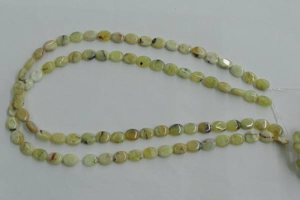 COP375 15.5 inches 8*10mm oval yellow opal gemstone beads wholesale
