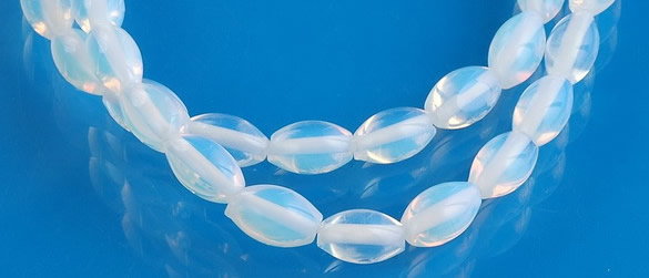 COP40 6*10mm translucent rice opal gemstone beads Wholesale