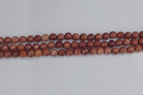 COP442 15.5 inches 6mm faceted round African blood jasper beads