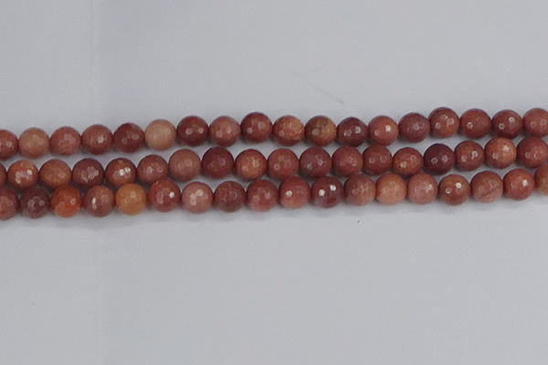 COP443 15.5 inches 8mm faceted round African blood jasper beads