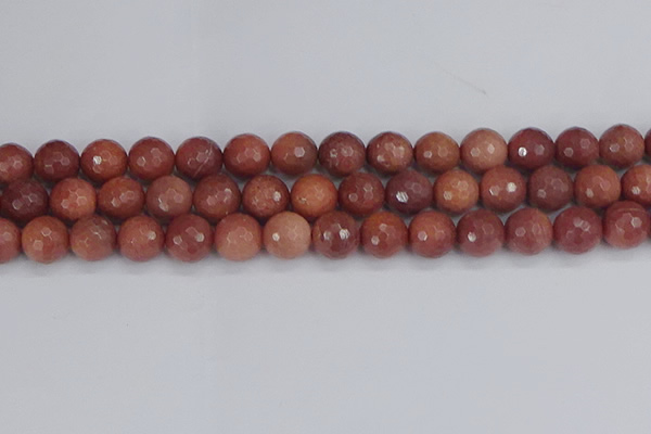 COP445 15.5 inches 12mm faceted round African blood jasper beads