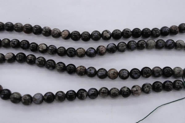 COP453 15.5 inches 8mm round natural grey opal gemstone beads