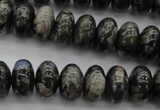 COP470 15.5 inches 10*14mm rondelle natural grey opal beads