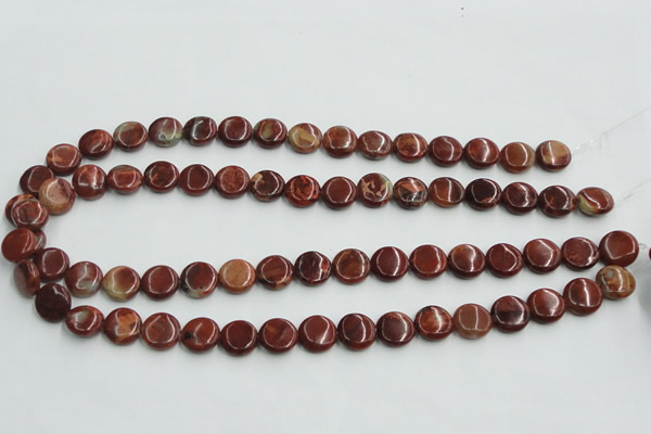 COP521 15.5 inches 12mm flat round red opal gemstone beads wholesale