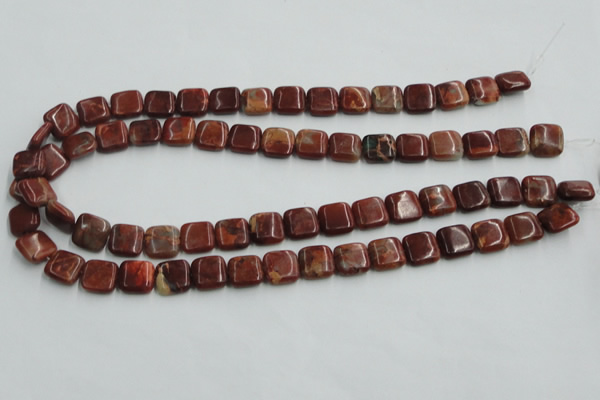 COP526 15.5 inches 12*12mm square red opal gemstone beads wholesale