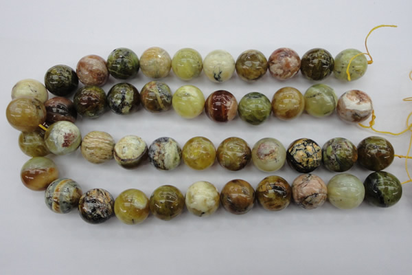 COP551 15.5 inches 18mm round yellow & green natural opal beads