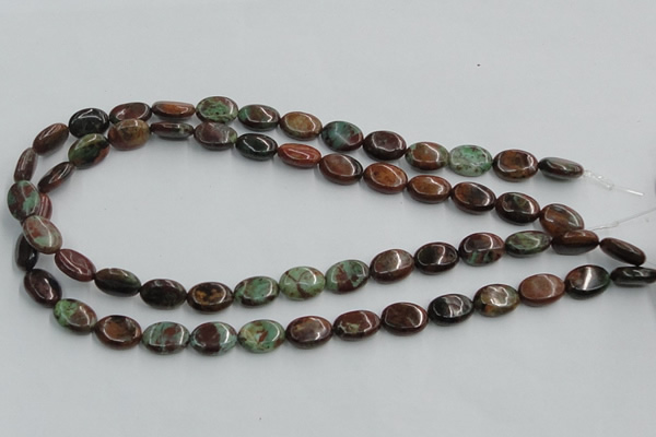 COP608 15.5 inches 10*14mm oval green opal gemstone beads wholesale