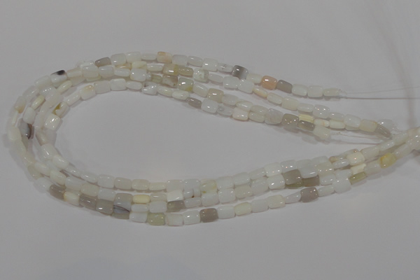 COP911 15.5 inches 6*8mm rectangle natural white opal gemstone beads