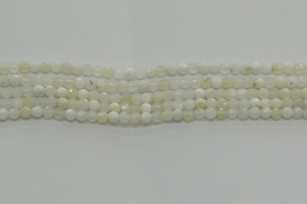 COP930 15.5 inches 4mm faceted round white opal gemstone beads