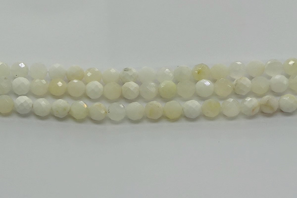 COP932 15.5 inches 8mm faceted round white opal gemstone beads