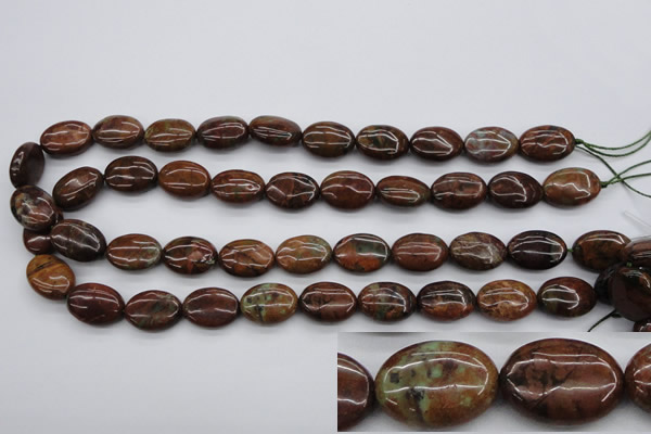 COP973 15.5 inches 13*18mm oval green opal gemstone beads