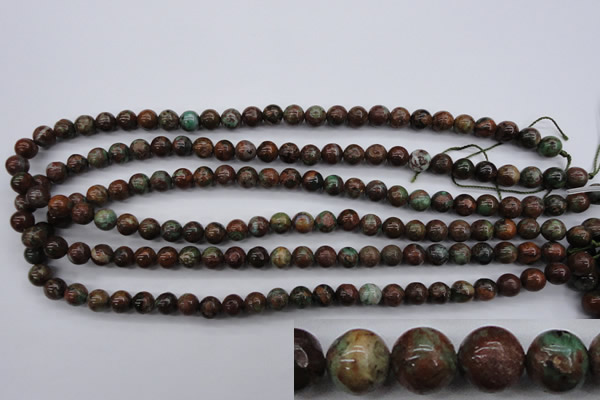 COP985 15.5 inches 6mm round green opal gemstone beads wholesale