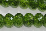 COQ103 15.5 inches 12*16mm faceted rondelle dyed olive quartz beads