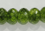 COQ104 15.5 inches 13*18mm faceted rondelle dyed olive quartz beads