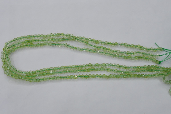 COQ11 16 inches 6mm faceted round dyed olive quartz beads wholesale
