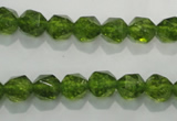 COQ116 15.5 inches 8mm faceted nuggets dyed olive quartz beads