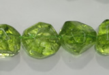 COQ125 15.5 inches 18mm nuggets dyed olive quartz beads