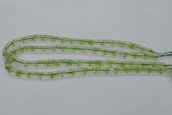 COQ22 16 inches 7*13mm column dyed olive quartz beads wholesale