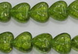 COQ33 15.5 inches 20*20mm heart dyed olive quartz beads wholesale