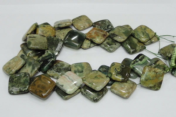 COS11 15.5 inches 25*25mm diamond ocean stone beads wholesale